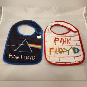 Daphyls Pink Floyd Pair of Baby Bibs One Size
